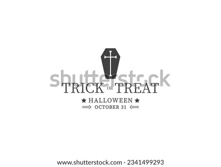 truth or deceit coffin logo illustration.in halloween celebration.