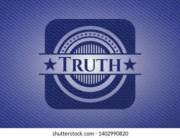 Truth emblem with jean texture. Vector Illustration. Detailed.