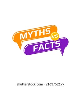 Truth and false badge, myths versus facts isolated header design. Vector untruth, superstition evidence reality show badge, rumor dishonest news. Disbelieve quiz header, truth or lie quiz, fake proof