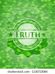 Truth green mosaic emblem