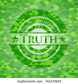 Truth green mosaic emblem
