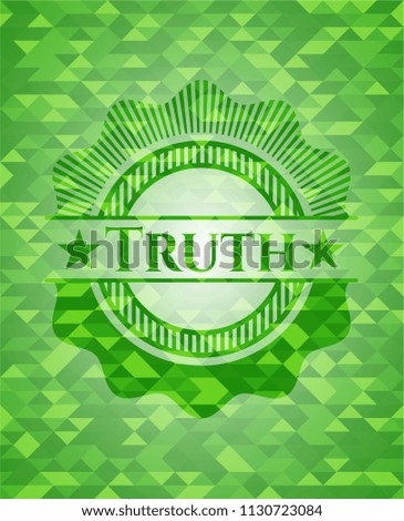 Truth green mosaic emblem