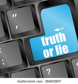 truth or lie button on computer keyboard key vector