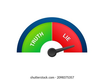 Truth and lie indicator for concept design. Vector illustration.