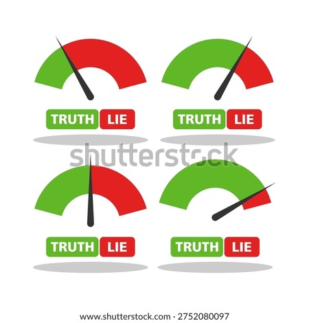 Truth and lie indicator for concept design with shadow