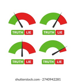 Truth and lie indicator icon isolated on white background