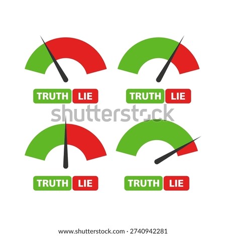 Truth and lie indicator icon isolated on white background
