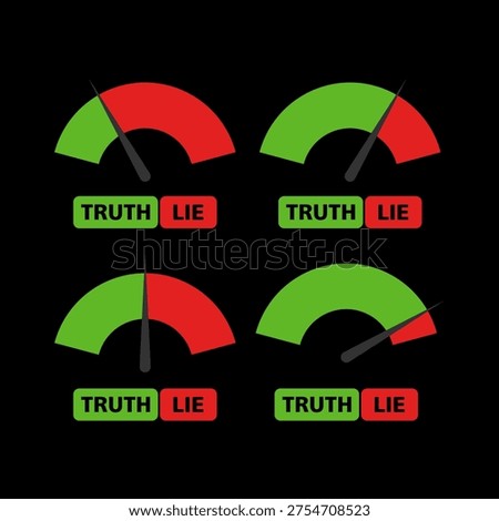 Truth and lie indicator icon isolated on black background