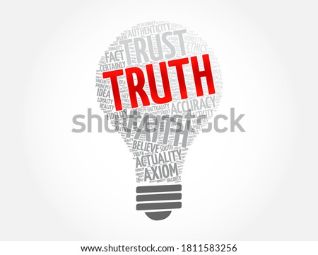 Truth light bulb word cloud collage, concept background