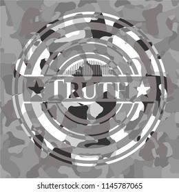 Truth on grey camouflage pattern