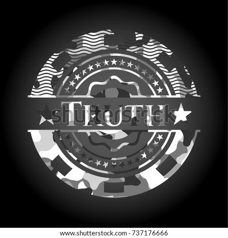 Truth on grey camouflage pattern