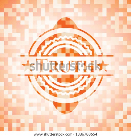 Truth orange mosaic emblem with background