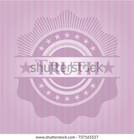 Truth pink emblem. Retro