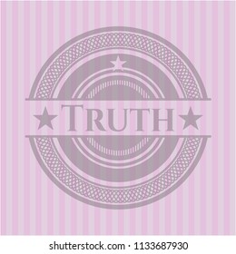 Truth realistic pink emblem