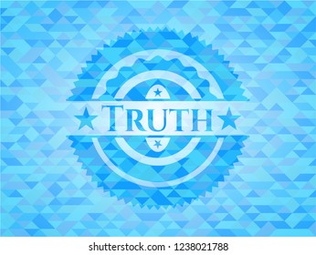 Truth realistic sky blue mosaic emblem