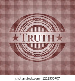 Truth red geometric badge. Seamless.