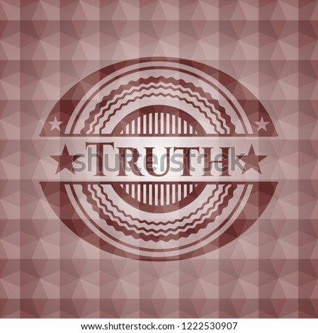 Truth red geometric badge. Seamless.