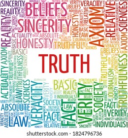 Truth Vector Illustration Word Cloud Isolated On A White Background.