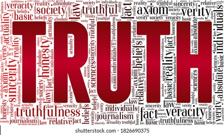 Truth Vector Illustration Word Cloud Isolated On A White Background.