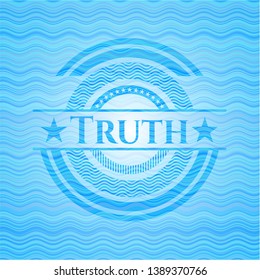 Truth water representation emblem. Vector Illustration. Detailed.