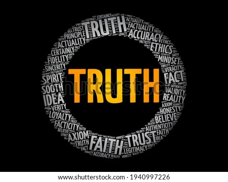 Truth word cloud collage, concept background