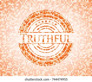 Truthful abstract orange mosaic emblem