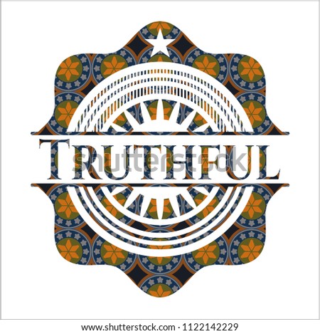 Truthful arabic emblem. Arabesque decoration.