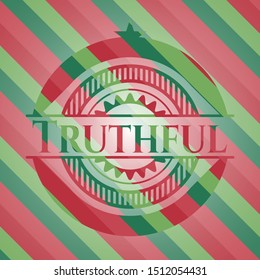 Truthful christmas badge background. Vector Illustration. Detailed.