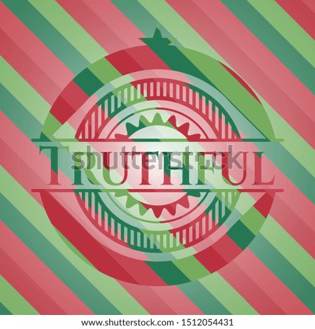 Truthful christmas badge background. Vector Illustration. Detailed.