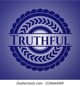 Truthful emblem with denim texture