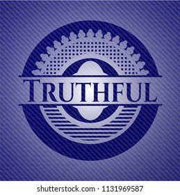 Truthful emblem with jean background