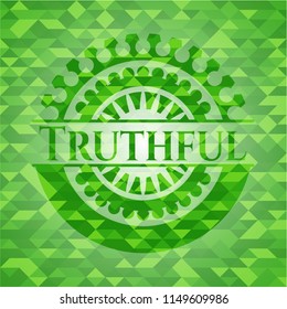 Truthful green mosaic emblem
