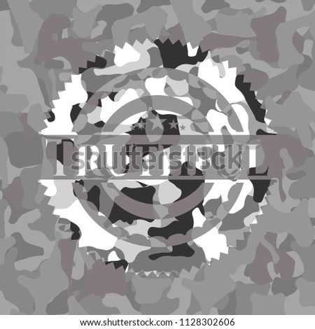 Truthful grey camouflaged emblem