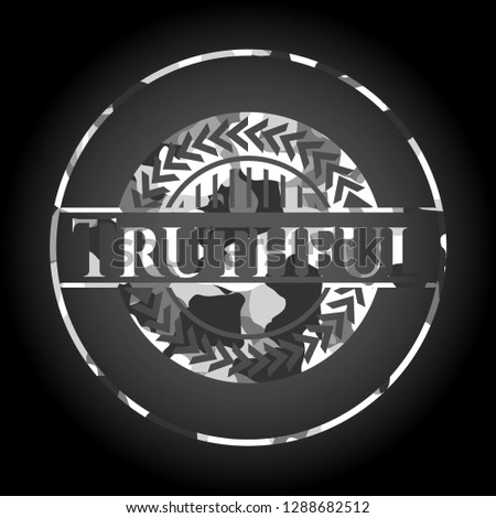 Truthful on grey camo pattern