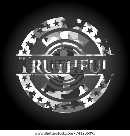 Truthful on grey camo texture