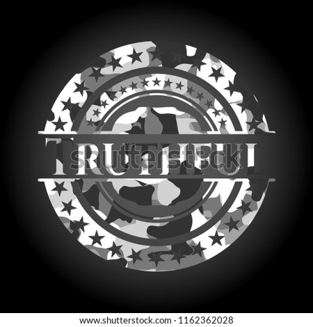 Truthful on grey camouflage pattern