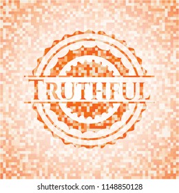 Truthful orange mosaic emblem