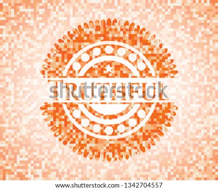 Truthful orange mosaic emblem