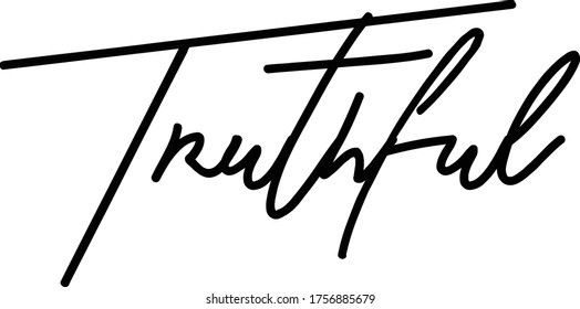 Cita veraz. Texto moderno de caligrafía. Ilustración dibujada a mano por vectores en blanco y negro