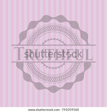 Truthful retro pink emblem