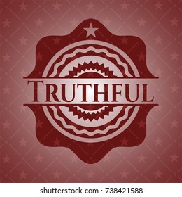 Truthful retro red emblem