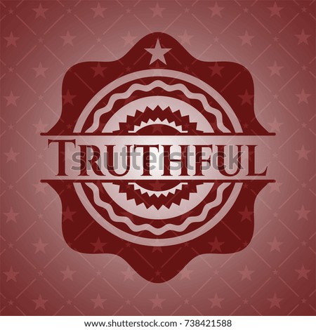 Truthful retro red emblem