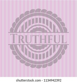 Truthful retro style pink emblem