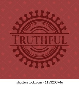 Truthful retro style red emblem