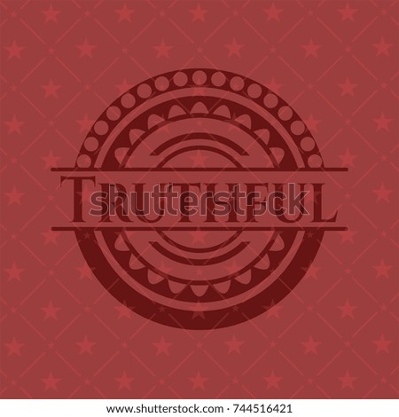 Truthful retro style red emblem