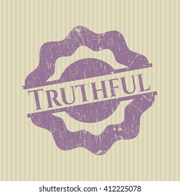 Truthful rubber stamp with grunge texture