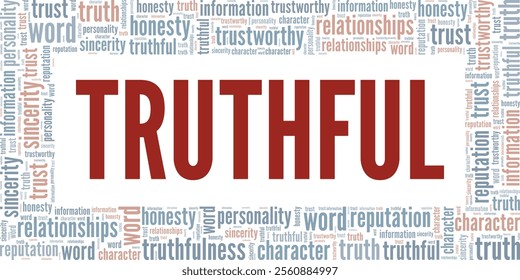 Truthful word cloud conceptual design isolated on white background.