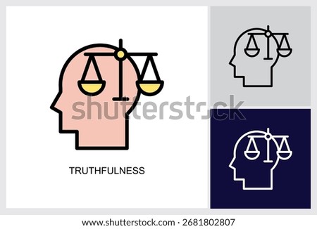 Truthfulness icon Multi Style Vector Illustration