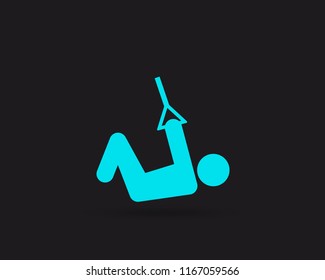 Trx icon, trx training vector web icon isolated on black background, EPS 10, top view