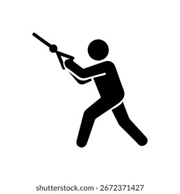 Icono de ejercicio de fila TRX aislado sobre fondo blanco